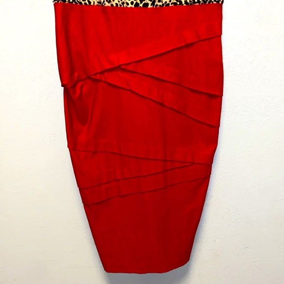 torrid Plus Size 14 Red Animal Print Sleeveless Cocktail Dress 3212 - Picture 5 of 11